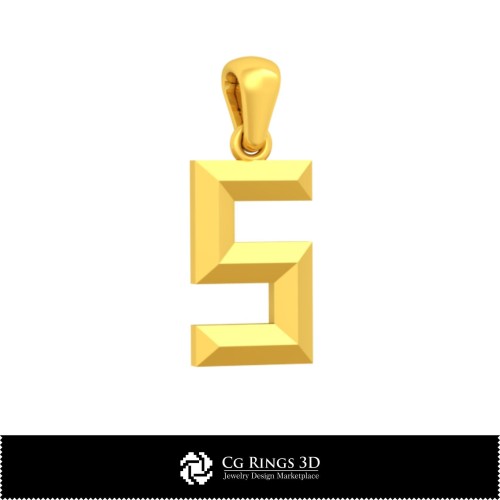 Colgante CAD 3D con Letra S para el Hogar, Joyería CAD 3D, Colgantes CAD 3D, Colgantes con Letras 3D