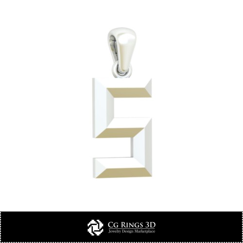 Ciondolo 3D CAD con lettera S Casa, Gioielli 3D CAD, Ciondoli 3D CAD, Ciondoli con lettera 3D