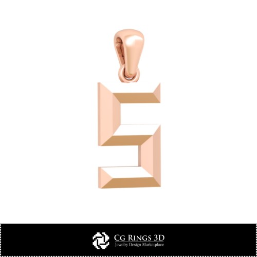3D-CAD-Anhänger mit Buchstabe S Home, Schmuck 3D-CAD, Anhänger 3D-CAD, 3D-Buchstabenanhänger