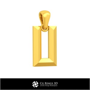 Pendentif 3D CAO avec lettre U Maison, Bijoux 3D CAO, Pendentifs 3D CAO, Pendentifs lettre 3D