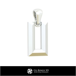 3D CAD Pendant With Letter U Home, Jewelry 3D CAD, Pendants 3D CAD , 3D Letter Pendants 2