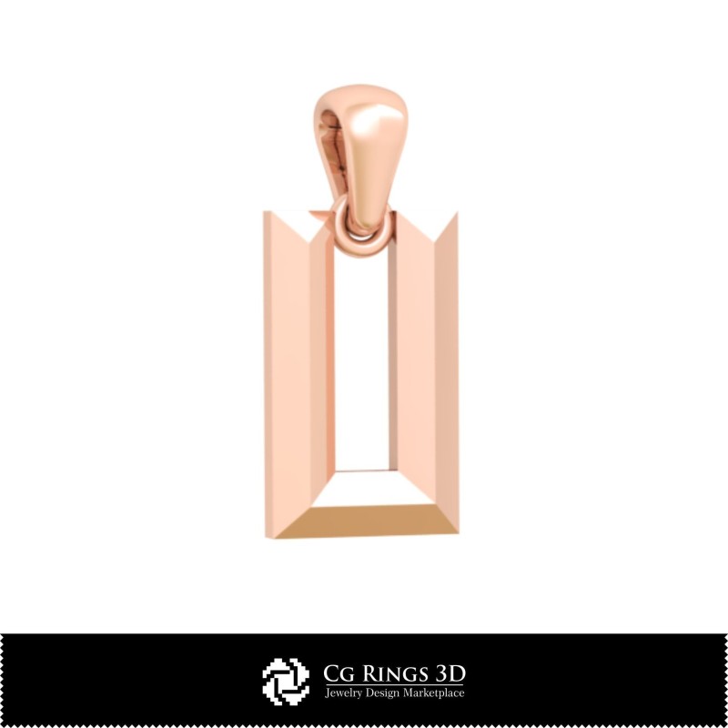 Pendentif 3D CAO avec lettre U Maison, Bijoux 3D CAO, Pendentifs 3D CAO, Pendentifs lettre 3D