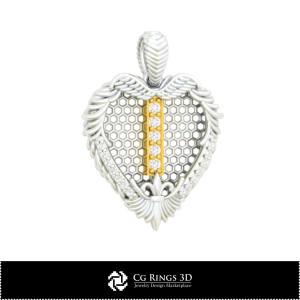 3D-CAD-Anhänger mit Buchstabe I Home, Schmuck 3D-CAD, Anhänger 3D-CAD, Vintage-Schmuck 3D-CAD, 3D-Diamantanhänger, 3D-Buchstabe 2