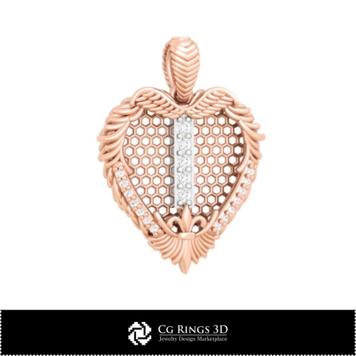 3D-CAD-Anhänger mit Buchstabe I Home, Schmuck 3D-CAD, Anhänger 3D-CAD, Vintage-Schmuck 3D-CAD, 3D-Diamantanhänger, 3D-Buchstabe