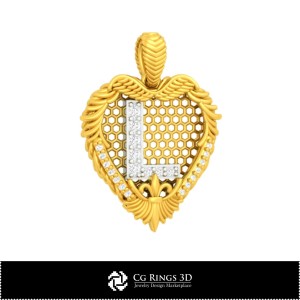 Ciondolo con Lettera L - Gioielleria CAD 3D Casa, Gioielleria CAD 3D, Ciondoli CAD 3D, Ciondoli Lettera 3D