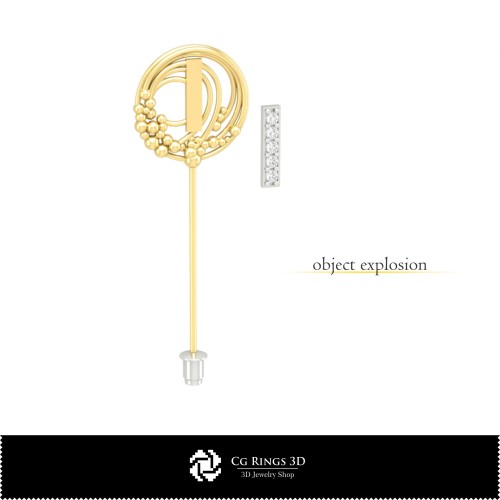 3D Brooch With Letter I Home, Jewelry 3D CAD, Brooches 3D CAD , 3D Brooch Stick Pin