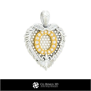 Pendant With Letter O - 3D CAD Home, Jewelry 3D CAD, Pendants 3D CAD , 3D Letter Pendants 2