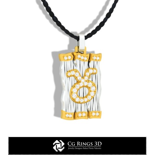 Pandantiv Zodia Taur - CAD 3D Acasă, Bijuterii CAD 3D, Pandantive CAD 3D, Pandantive cu Diamante 3D, Pandantive Zodii 3D
