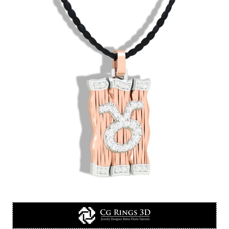 Taurus Zodiac Pendant - 3D CAD Home, Jewelry 3D CAD, Pendants 3D CAD , 3D Diamond Pendants, 3D Zodiac Pendants