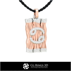 Cancer Zodiac Pendant-Jewelry 3D CAD Home, Jewelry 3D CAD, Pendants 3D CAD , 3D Diamond Pendants, 3D Zodiac Pendants 2