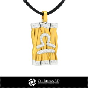 Libra Zodiac Pendant - 3D CAD Home, Jewelry 3D CAD, Pendants 3D CAD , 3D Diamond Pendants, 3D Zodiac Pendants 2