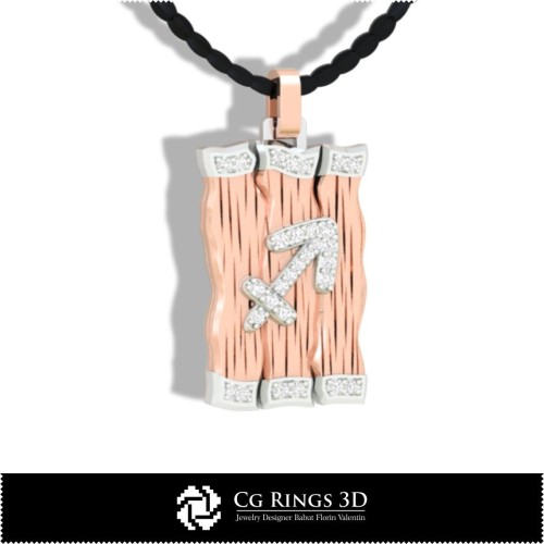 Pandantiv Zodia Săgetător - CAD 3D pentru Acasă, CAD 3D Bijuterii, CAD 3D Pandantive, Pandantive Diamant 3D, Pandantive Zodii 3D