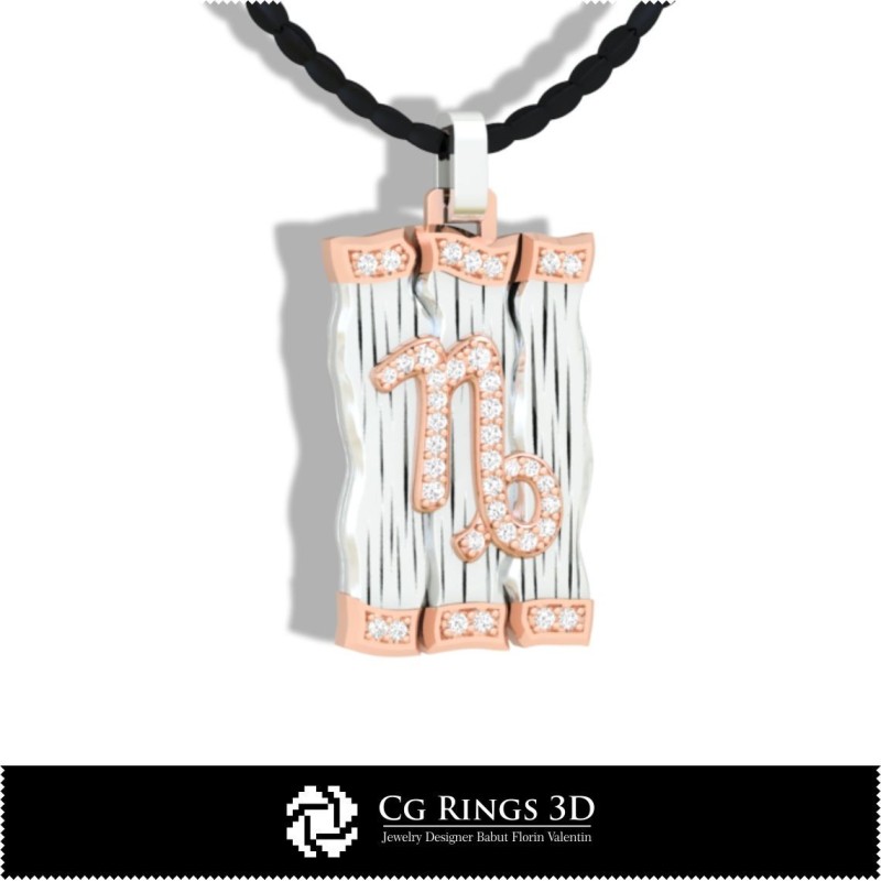 Steinbock Sternzeichen-Anhänger - 3D-CAD Home, Schmuck 3D-CAD, Anhänger 3D-CAD, 3D Diamant-Anhänger, 3D Sternzeichen-Anhänger