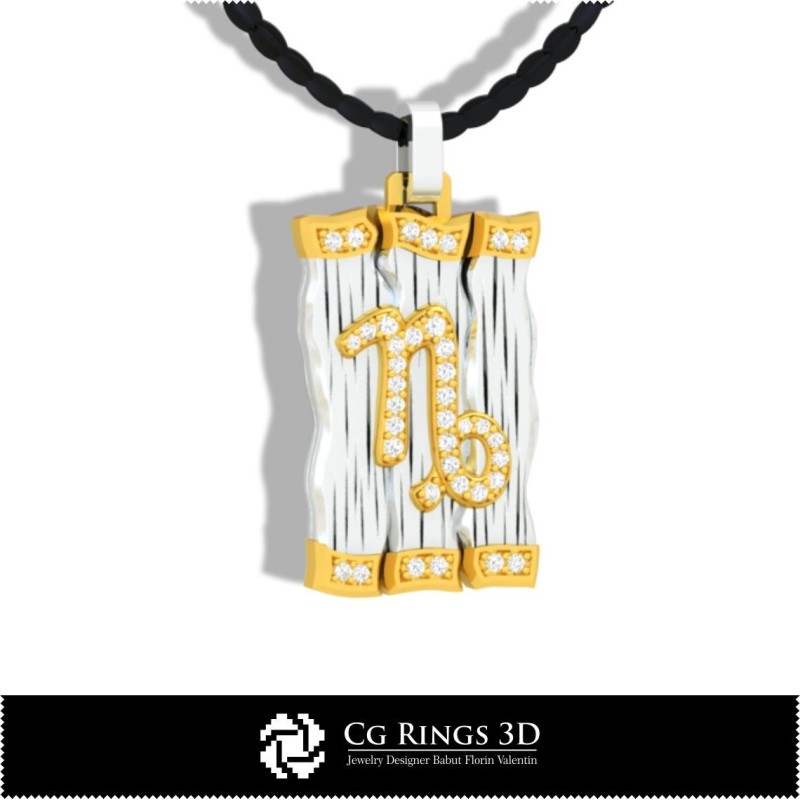 Steinbock Sternzeichen-Anhänger - 3D-CAD Home, Schmuck 3D-CAD, Anhänger 3D-CAD, 3D Diamant-Anhänger, 3D Sternzeichen-Anhänger