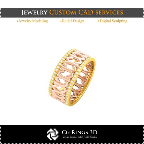 白羊座戒指 - 3D CAD 家居，珠宝 3D CAD，戒指 3D CAD，结婚戒指 3D，永恒戒指 3D