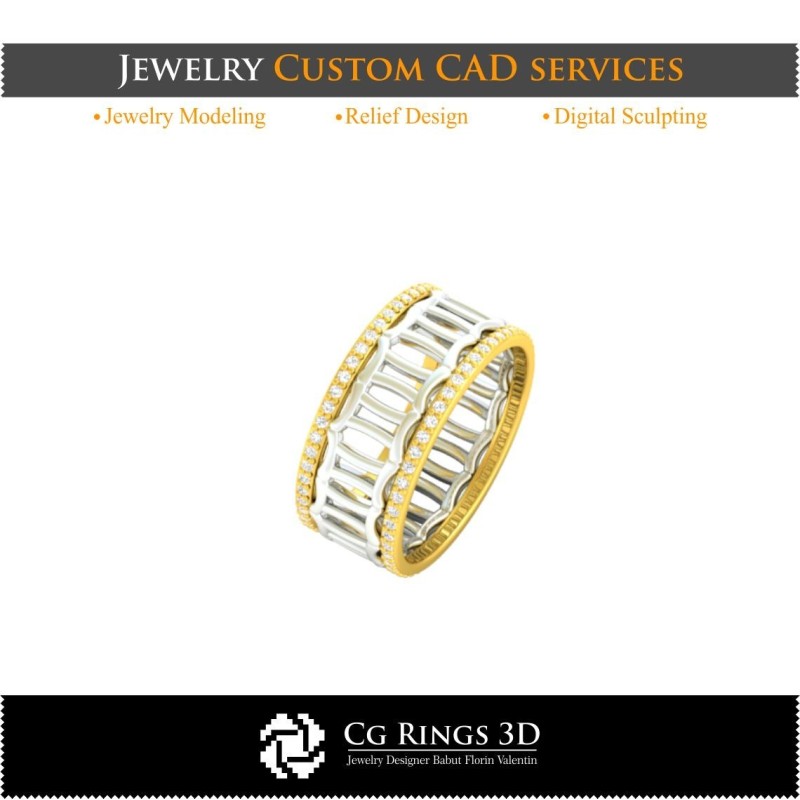 Anello Con Gemelli Zodiaco - CAD 3D Casa, CAD 3D Gioielli, CAD 3D Anelli, Fedi Nuziali 3D, Fedine Eternità 3D