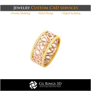 Bague avec signe du Lion - CAO 3D pour la maison, CAO 3D de bijoux, CAO 3D d'anneaux, alliances 3D, anneaux éternité 3D 2