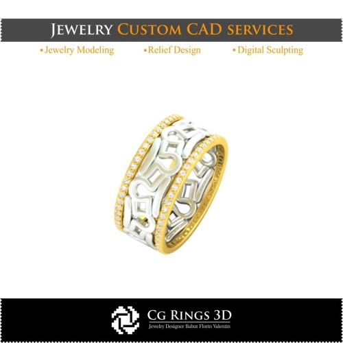 Bague avec Signe du Zodiaque Balance - CAD 3D pour la maison, CAD 3D de bijoux, CAD 3D d’anneaux, alliances 3D, anneaux