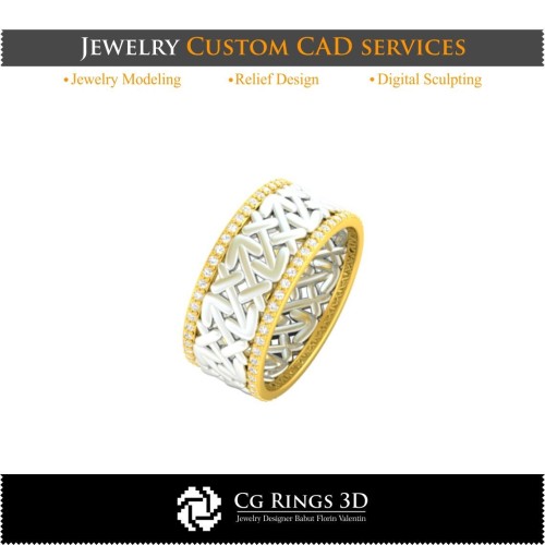 Bague avec Signe du Sagittaire - CAO 3D pour la Maison, CAO 3D Bijoux, CAO 3D Anneaux, Alliances 3D, Anneaux Eternité 3D