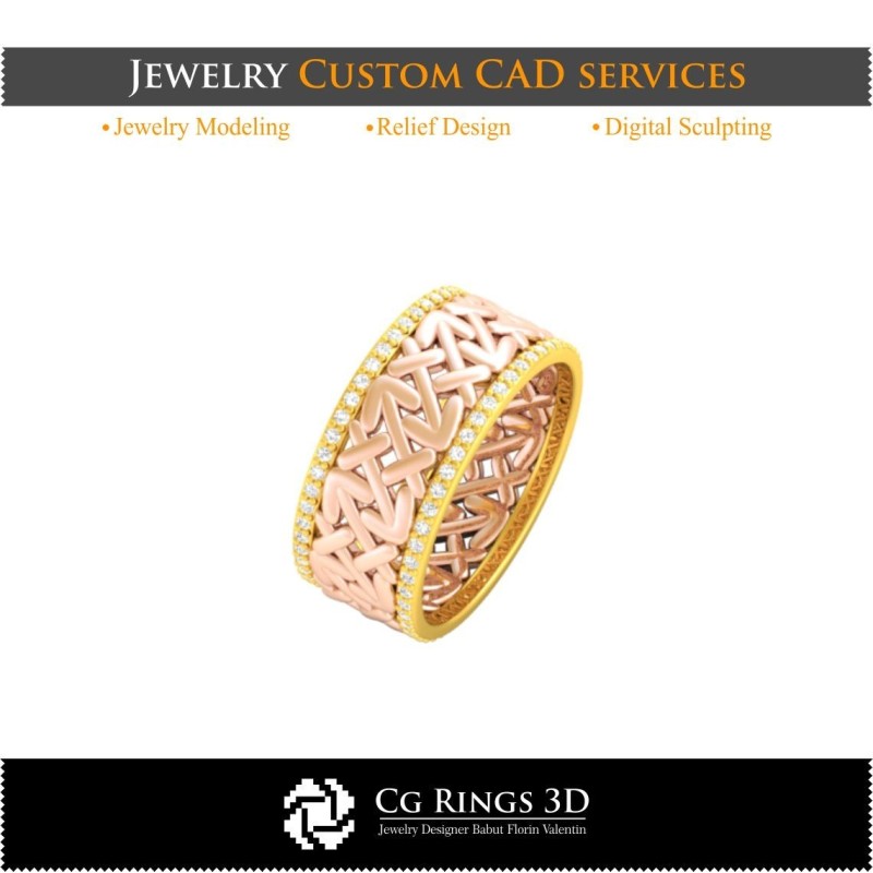 Bague avec Signe du Sagittaire - CAO 3D pour la Maison, CAO 3D Bijoux, CAO 3D Anneaux, Alliances 3D, Anneaux Eternité 3D