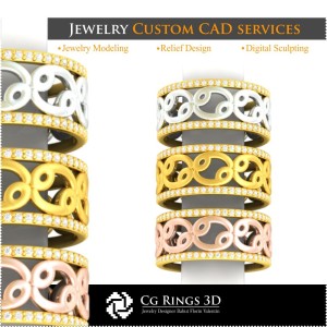 Ring mit Sternzeichen Krebs - 3D-CAD Home, Schmuck 3D-CAD, Ringe 3D-CAD, Eheringe 3D, Eternity-Ringe 3D