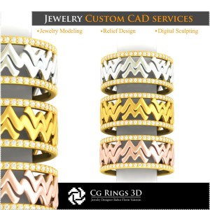 Anello con Acquario Zodiaco - CAD 3D Casa, Gioielli CAD 3D, Anelli CAD 3D, Fedi Nuziali 3D, Eternity Band 3D