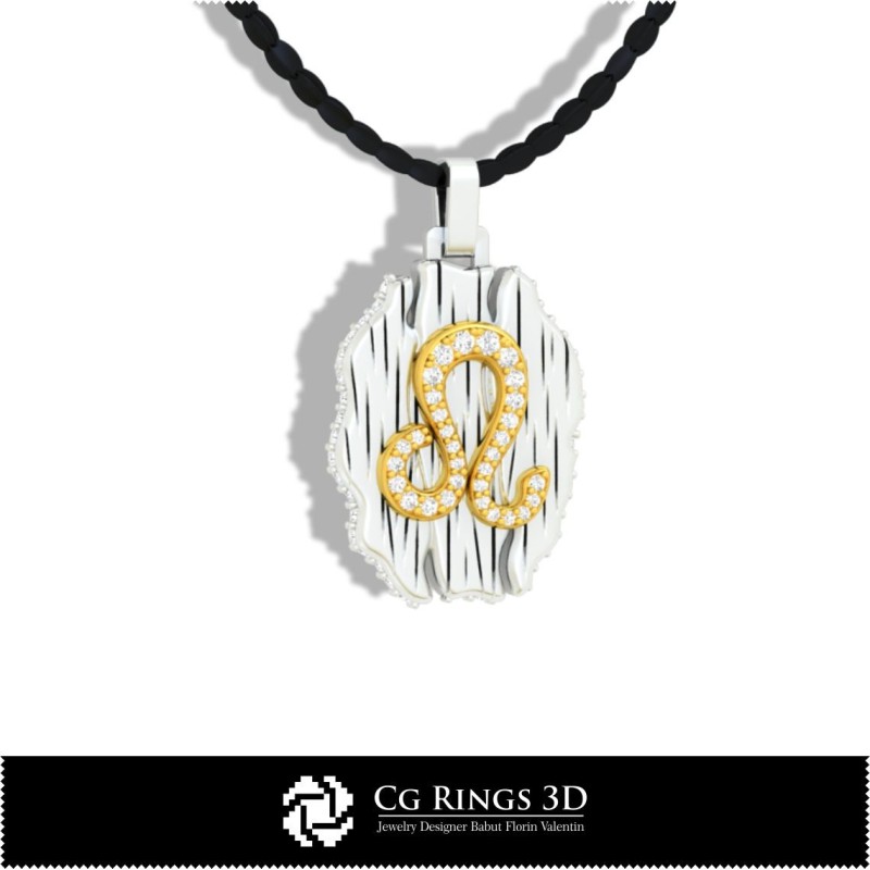 Pendentif Signe Lion - CAO 3D pour la Maison, CAO 3D de Bijoux, CAO 3D de Pendentifs, CAO 3D de Bijoux Vintage, Pendentifs