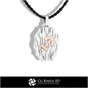 Colgante Zodiaco Sagitario - CAD 3D Hogar, CAD 3D Joyería, CAD 3D Colgantes, CAD 3D Joyería Vintage, Colgantes Zodiaco 3D, 3D 2