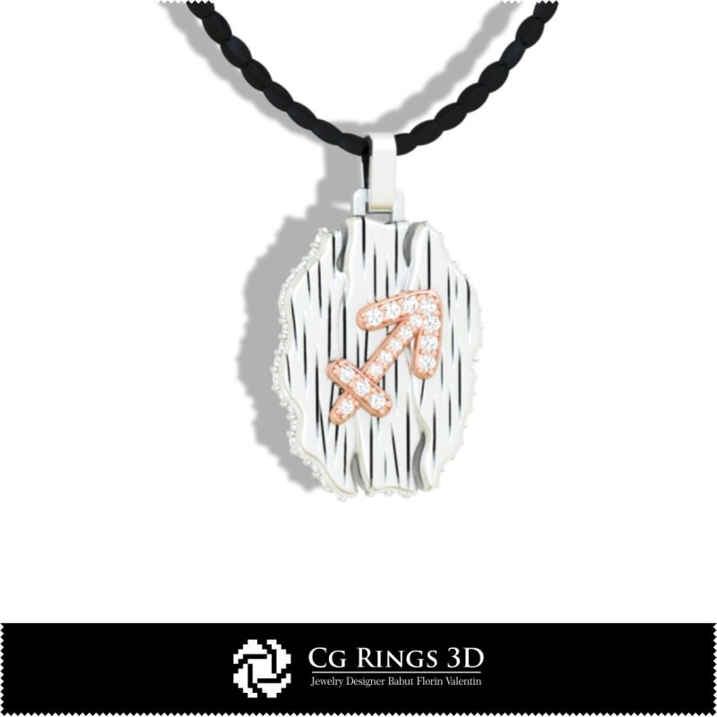 Schütze Sternzeichen-Anhänger - 3D-CAD Home, Schmuck 3D-CAD, Anhänger 3D-CAD, Vintage-Schmuck 3D-CAD, 3D Sternzeichen-Anhänger,