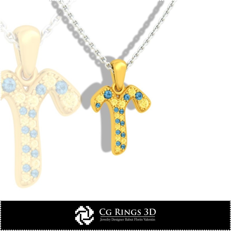 Widder-Zeichen Kinderanhänger - 3D-CAD-Design, Schmuck 3D-CAD, Anhänger 3D-CAD, 3D-Zodiac-Anhänger, 3D-Kinderanhänger