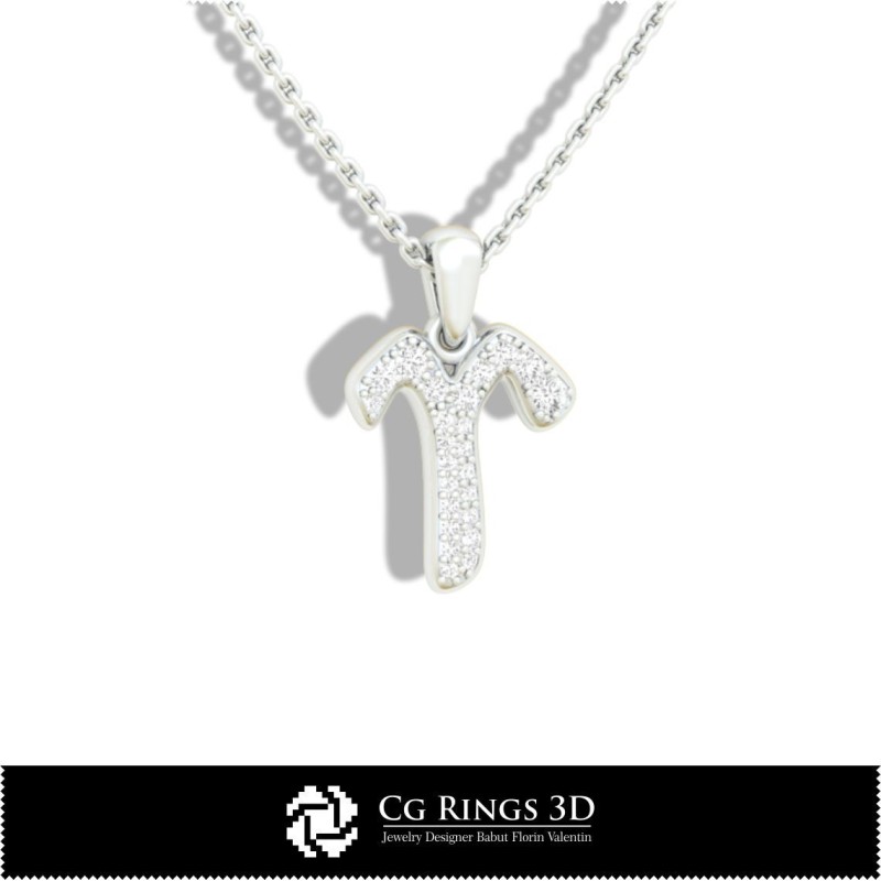 Widder-Zeichen Kinderanhänger - 3D-CAD-Design, Schmuck 3D-CAD, Anhänger 3D-CAD, 3D-Zodiac-Anhänger, 3D-Kinderanhänger