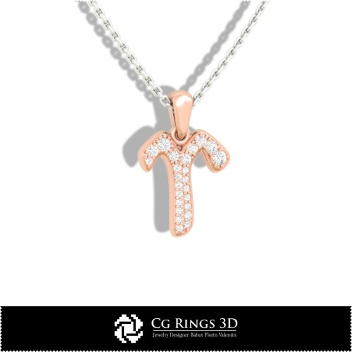 Widder-Zeichen Kinderanhänger - 3D-CAD-Design, Schmuck 3D-CAD, Anhänger 3D-CAD, 3D-Zodiac-Anhänger, 3D-Kinderanhänger