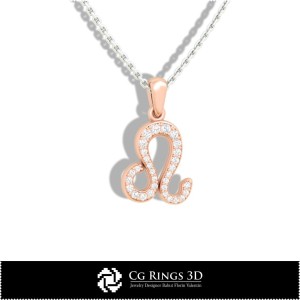 Ciondolo Zodiacale Leone per Bambini - CAD 3D Casa, Gioielli CAD 3D, Ciondoli CAD 3D, Ciondoli Zodiacali 3D, Ciondoli per 2