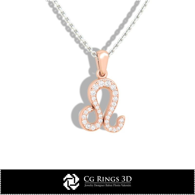 Löwe Sternzeichen Kinderanhänger - 3D-CAD Zuhause, Schmuck 3D-CAD, Anhänger 3D-CAD, 3D Sternzeichenanhänger, 3D Kinderanhänger