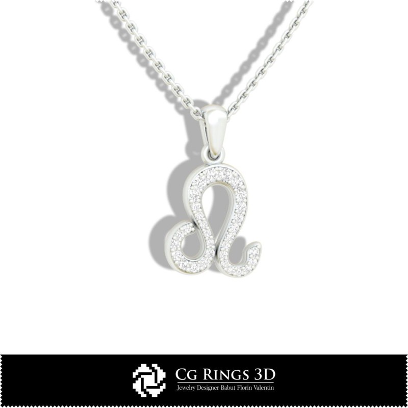 Ciondolo Zodiacale Leone per Bambini - CAD 3D Casa, Gioielli CAD 3D, Ciondoli CAD 3D, Ciondoli Zodiacali 3D, Ciondoli per