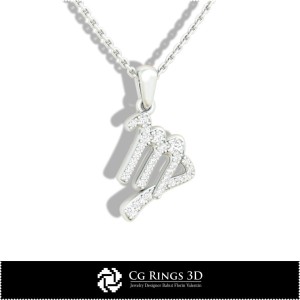 Virgo Zodiac Children Pendant - 3D CAD Home, Jewelry 3D CAD, Pendants 3D CAD , 3D Zodiac Pendants, 3D Children Pendants 2