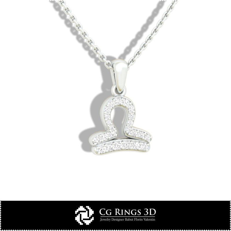 Colgante Infantil Signo Libra - CAD 3D Hogar, CAD 3D Joyería, CAD 3D Colgantes, Colgantes Zodiacales 3D, Colgantes Infantiles 3D