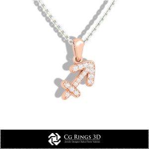 Sagittarius Zodiac Children Pendant - 3D CAD Home, Jewelry 3D CAD, Pendants 3D CAD , 3D Zodiac Pendants, 3D Children Pendants 2
