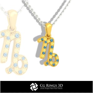 Pendentif Enfant Signe Capricorne - DAO 3D Maison, DAO 3D Bijoux, DAO 3D Pendentifs, Pendentifs Zodiaque 3D, Pendentifs Enfants