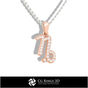 Pendentif Enfant Signe Capricorne - DAO 3D Maison, DAO 3D Bijoux, DAO 3D Pendentifs, Pendentifs Zodiaque 3D, Pendentifs Enfants 2