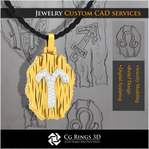 Colección de colgantes zodiacales - CAD 3D para hogar, CAD 3D de joyería, colecciones de joyería CAD 3D 2