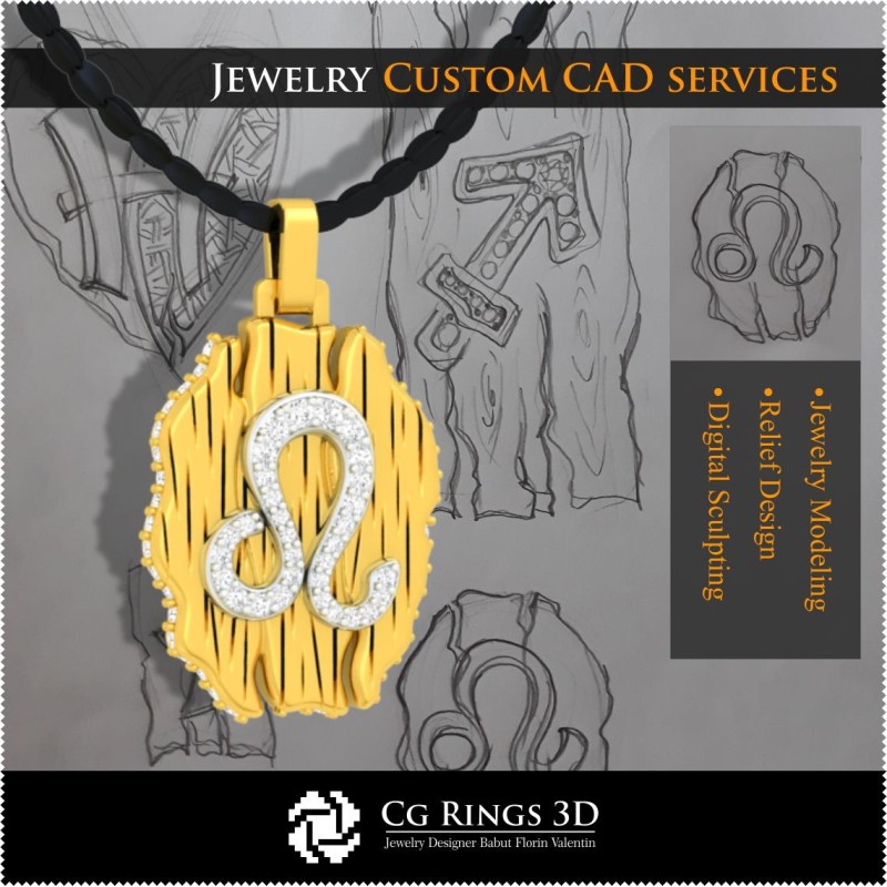 Colección de colgantes zodiacales - CAD 3D para hogar, CAD 3D de joyería, colecciones de joyería CAD 3D