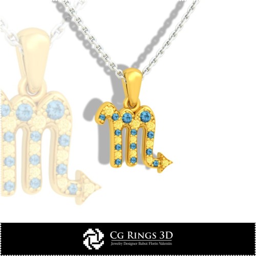 Colección de Colgantes de Niños del Zodiaco CAD 3D, CAD 3D de Joyería, Colgantes CAD 3D, Colecciones de Joyería CAD 3D, CAD 3D
