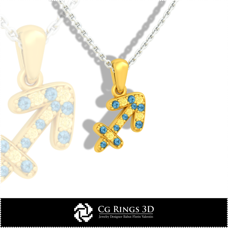 Collection de pendentifs d'enfants du zodiaque CAO 3D, CAO 3D de bijoux, CAO 3D de pendentifs, Collections de bijoux CAO 3D,