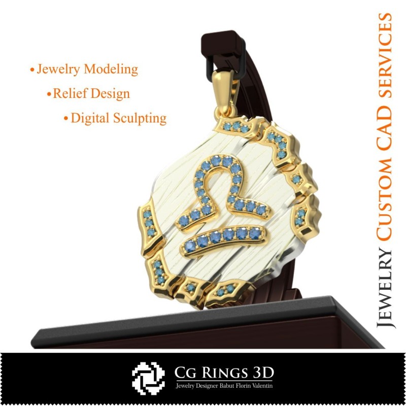 Collezione di Ciondoli Zodiacali - CAD 3D per Casa, CAD 3D per Gioielli, CAD 3D per Ciondoli, Collezioni di Gioielli CAD 3D,