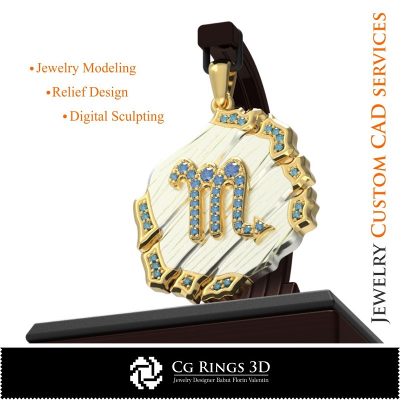 Colecție de pandantive zodiacale - CAD 3D pentru casă, CAD 3D bijuterii, CAD 3D pandantive, colecții de bijuterii CAD 3D,