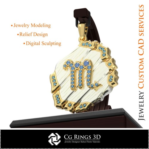 Collezione di Ciondoli Zodiacali - CAD 3D per Casa, CAD 3D per Gioielli, CAD 3D per Ciondoli, Collezioni di Gioielli CAD 3D,