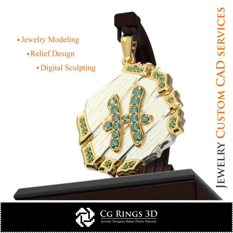 Collezione di Ciondoli Zodiacali - CAD 3D per Casa, CAD 3D per Gioielli, CAD 3D per Ciondoli, Collezioni di Gioielli CAD 3D,