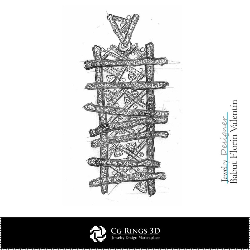 Boceto de colgante - Diseño de joyería - Bocetos de joyería