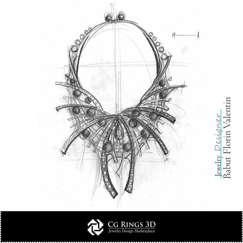 Collar Boceto Steffy - Diseño Conceptual Joyería Bocetos de Joyería